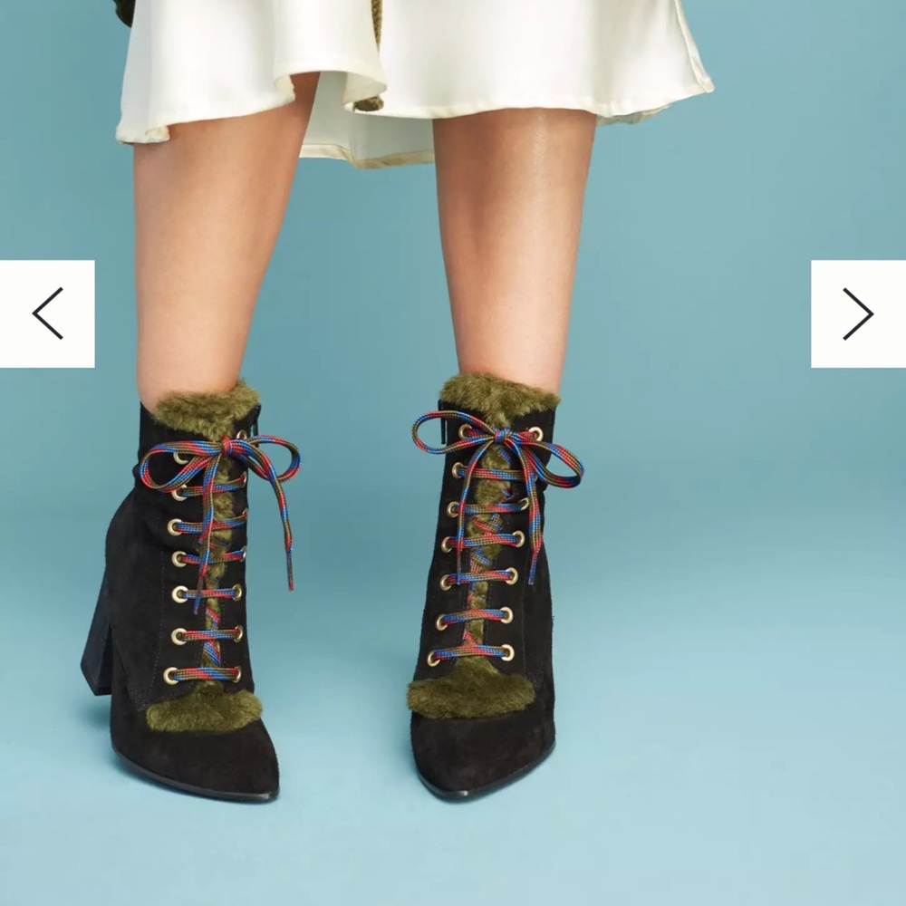 Anthropologie suede booties black 40/9.5